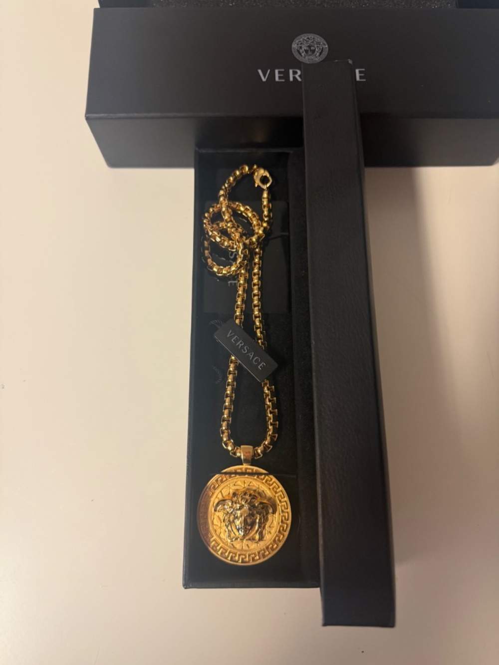 Versace goldtone medusa pendant and chain - Picture 2 of 8